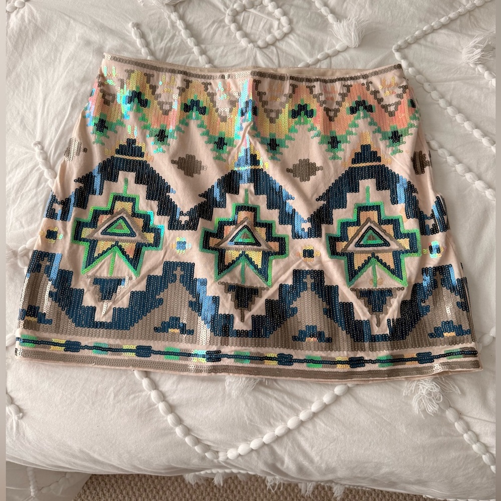 Express Multicolor Geometric Mini Skirt